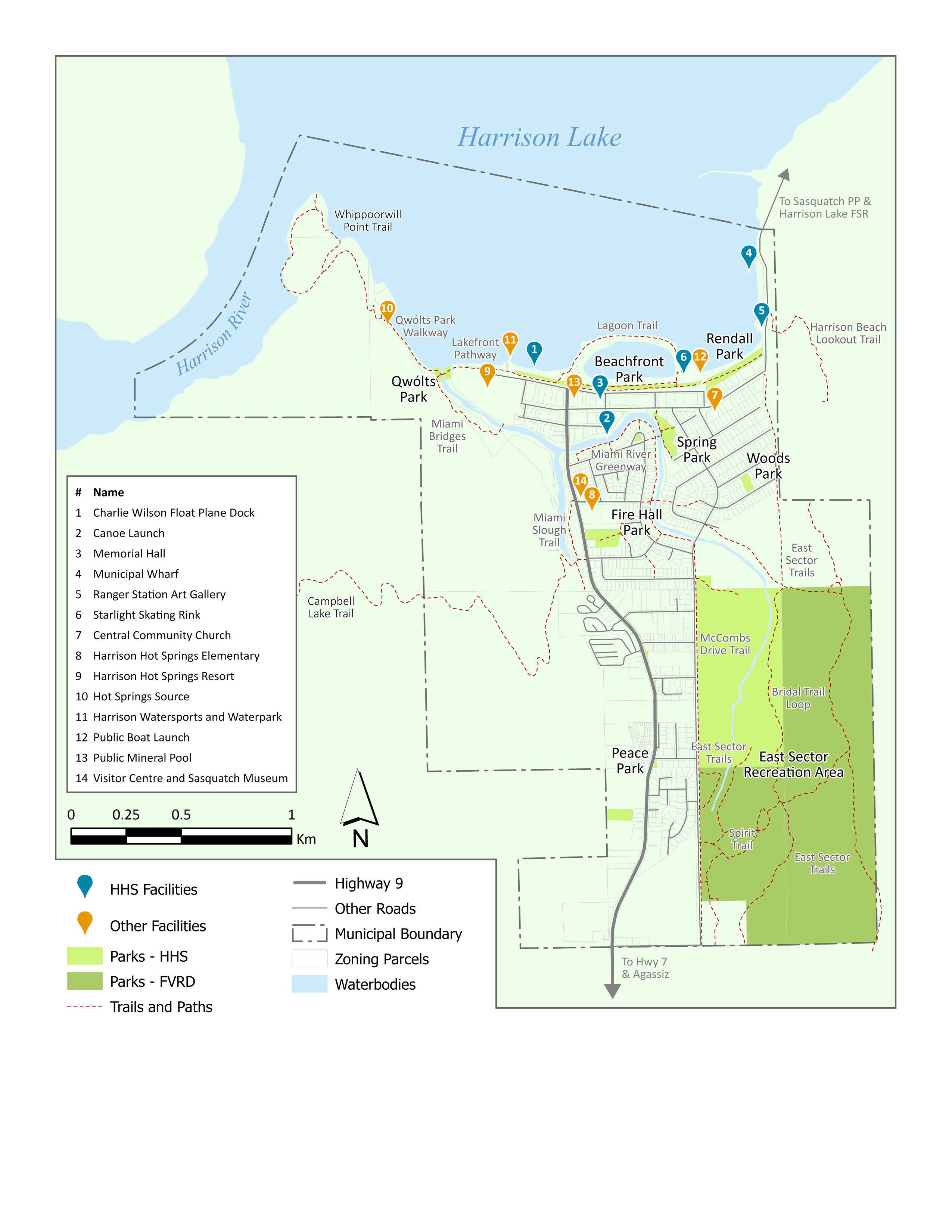 Parks, Trails, and Facilities Map