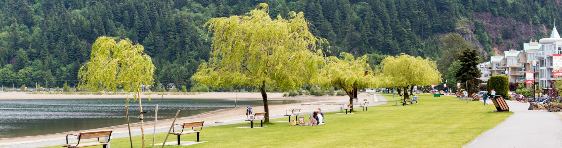 Harrison Hot Springs beach walkway