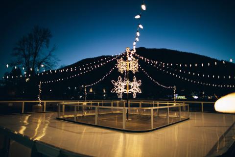 Starlight Skating rink at dusk
