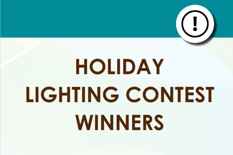 Public Notice image stating "Holiday Lighting Contest Winners"