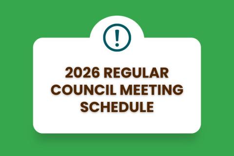 2026 Regular Council Meeting Schedule