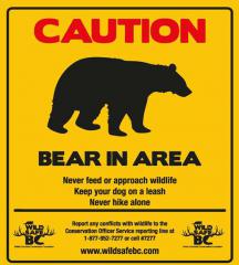Bear in area sign