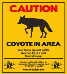 Coyote in area sign